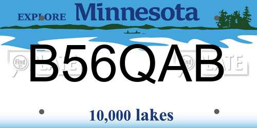 B56QAB Minnesota License Plate