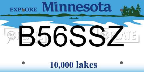B56SSZ Minnesota License Plate