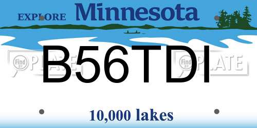 B56TDI Minnesota License Plate