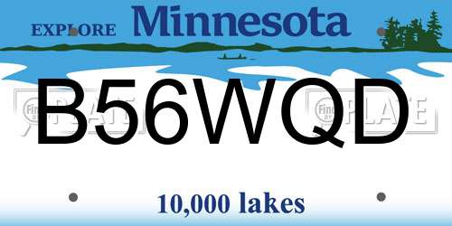 B56WQD Minnesota License Plate
