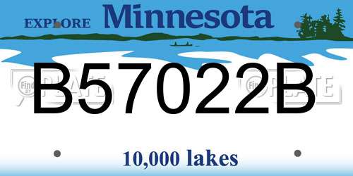 B57022B Minnesota License Plate