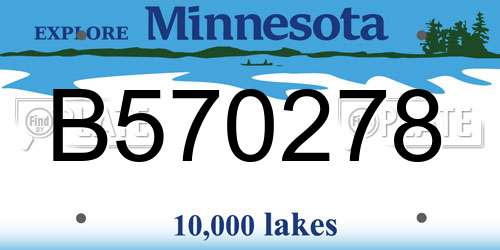 B570278 Minnesota License Plate