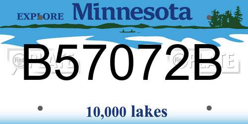 B57072B Minnesota License Plate