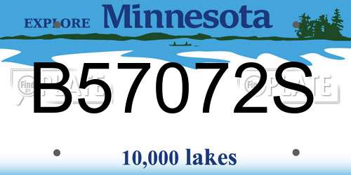 B57072S Minnesota License Plate