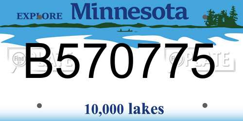 B570775 Minnesota License Plate