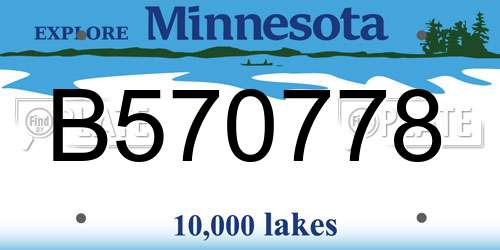 B570778 Minnesota License Plate