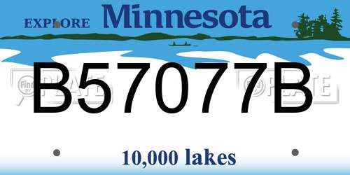 B57077B Minnesota License Plate