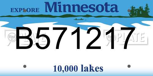 B571217 Minnesota License Plate