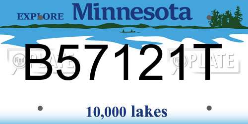 B57121T Minnesota License Plate