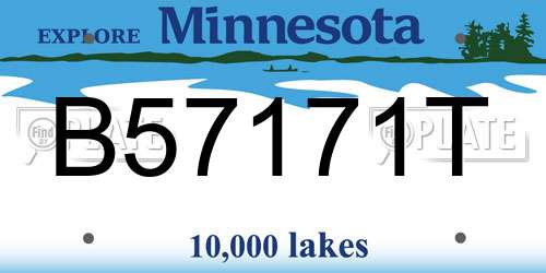B57171T Minnesota License Plate