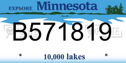 B571819 Minnesota License Plate