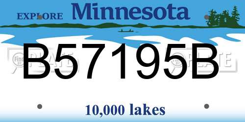 B57195B Minnesota License Plate