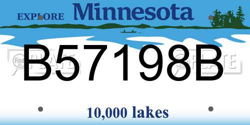 B57198B Minnesota License Plate