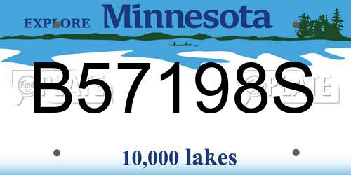 B57198S Minnesota License Plate
