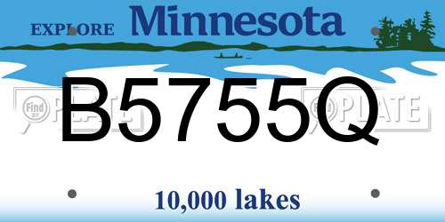 B5755Q Minnesota License Plate