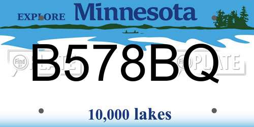 B578BQ Minnesota License Plate