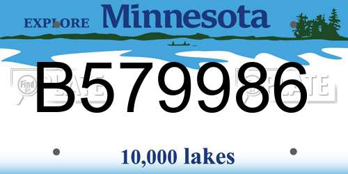 B579986 Minnesota License Plate