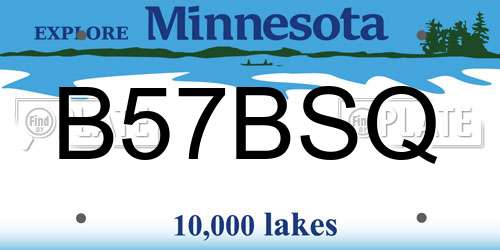 B57BSQ Minnesota License Plate
