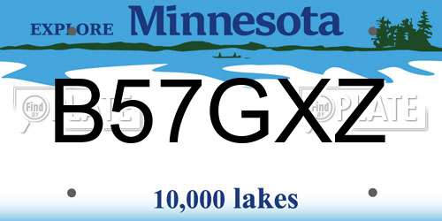 B57GXZ Minnesota License Plate