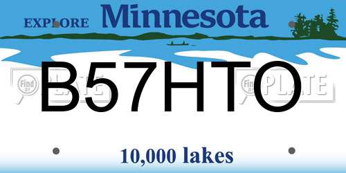 B57HTO Minnesota License Plate