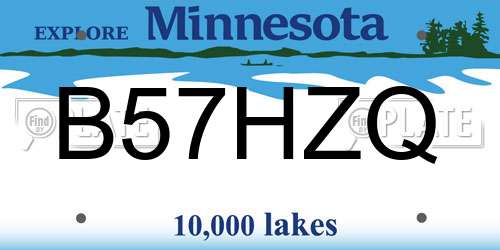 B57HZQ Minnesota License Plate