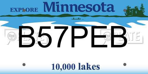 B57PEB Minnesota License Plate