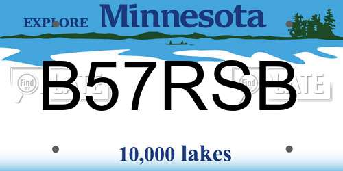 B57RSB Minnesota License Plate