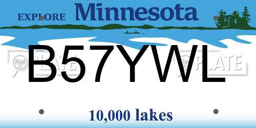 B57YWL Minnesota License Plate