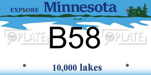B58 Minnesota License Plate
