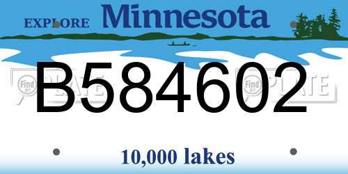 B584602 Minnesota License Plate