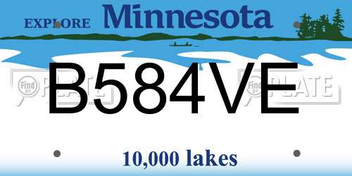 B584VE Minnesota License Plate