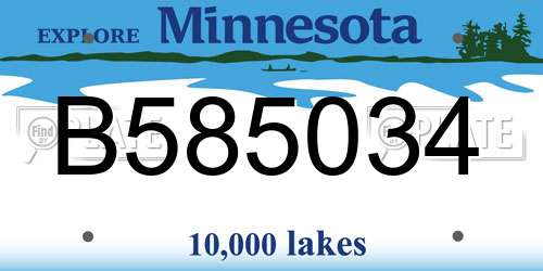 B585034 Minnesota License Plate
