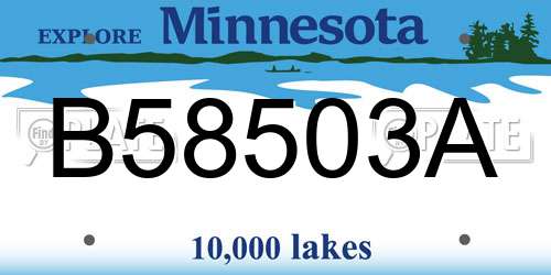 B58503A Minnesota License Plate