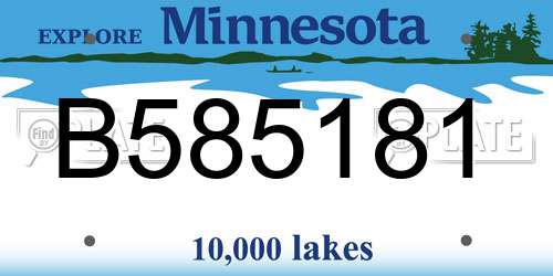 B585181 Minnesota License Plate
