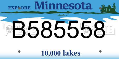 B585558 Minnesota License Plate