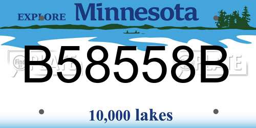 B58558B Minnesota License Plate