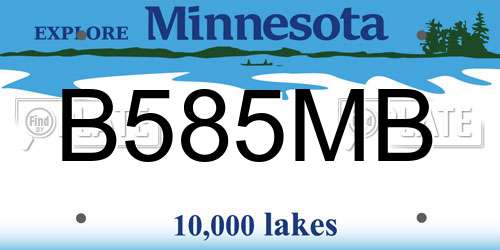 B585MB Minnesota License Plate