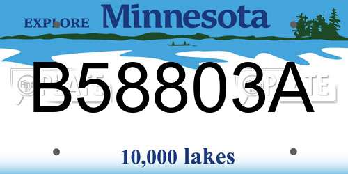 B58803A Minnesota License Plate