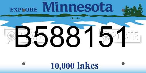 B588151 Minnesota License Plate