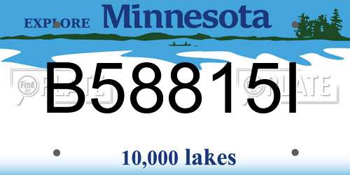 B58815I Minnesota License Plate