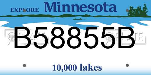 B58855B Minnesota License Plate