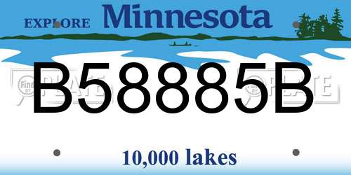 B58885B Minnesota License Plate