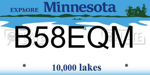 B58EQM Minnesota License Plate