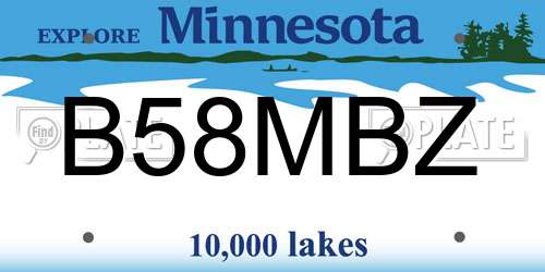 B58MBZ Minnesota License Plate