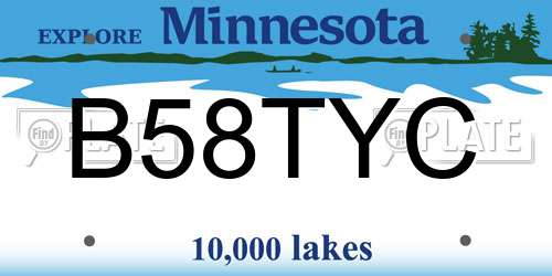 B58TYC Minnesota License Plate