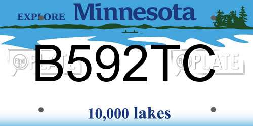 B592TC Minnesota License Plate