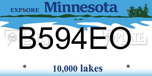 B594EO Minnesota License Plate