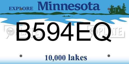 B594EQ Minnesota License Plate