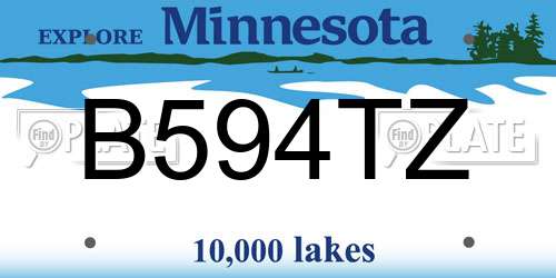 B594TZ Minnesota License Plate
