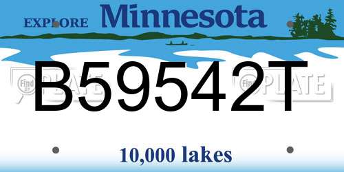 B59542T Minnesota License Plate